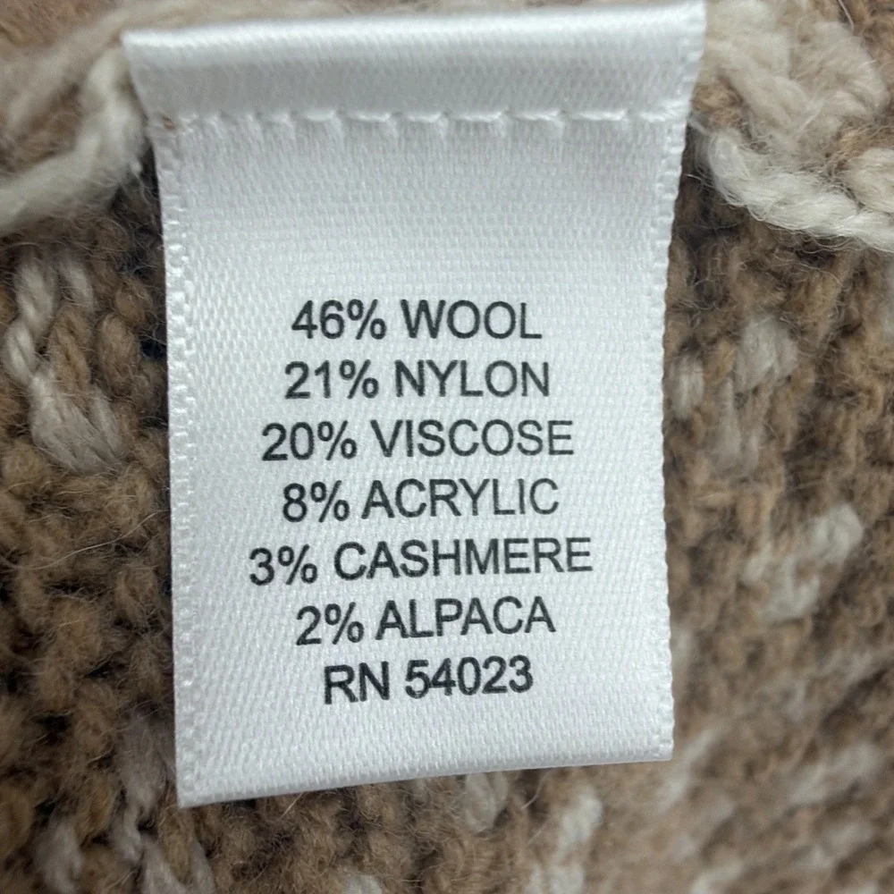 BANANA REPUBLIC SWEATER M ITALIAN Wool Blend Shawl Collar Camel Cream Cardigan